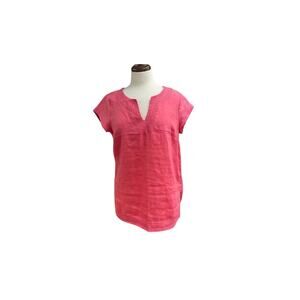 Saint Tropez linen coral blouse womens size M‎